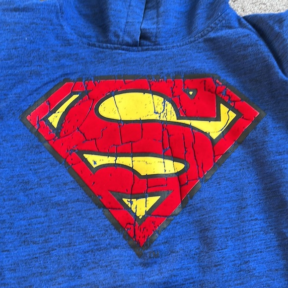 Distressed Official Superman Kids Hoodie Sweatshirt - Picture 3 of 4